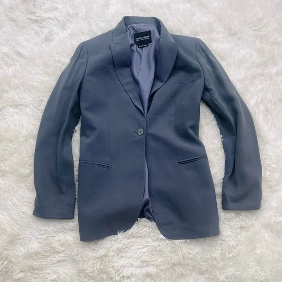 Giorgio Armani Borgonuovo 21 Women’s Y2K Single Breasted Jacket Slate | Size 10 - Picture 5 of 11